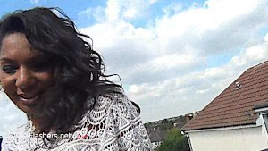 Marvelous Mels pleases her ebony pussy outside Marvelous Mels pleases her ebony pussy outside