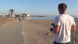 German tourist picks up a busty Latina