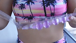 Teen gets a new toy to please her booty as well