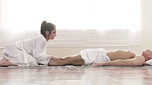 Elegant woman in lingerie sucks dick and gets licked