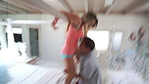 Tiny Cali Carter fucking huge cock