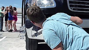 Abby Cross and her friends has a passion for sucking dick