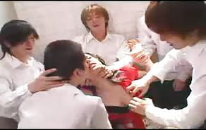 Maria Ozawa asian gangbang in the washroom