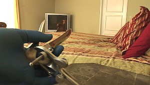 Kelly takes a black cock between her cheeks