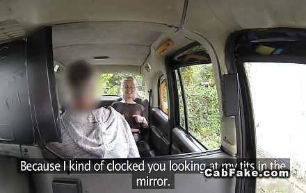 Fake taxi driver fucks blondes big booty in public