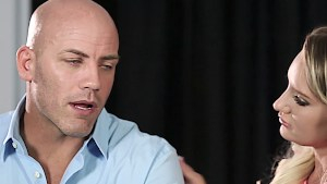 Blond siren Cali Carter gets tag teamed by two hard cocks