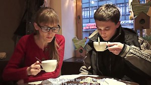 Slender Russian babe in glasses made love to