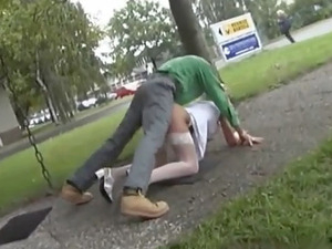 Sexy nurse rough fucked in the outside