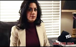 Awesome porn parody with a hot girl working that dick on her knees...