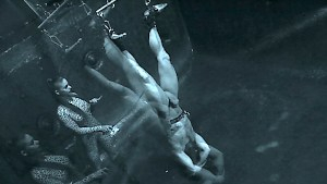 Cathy blows the hangman