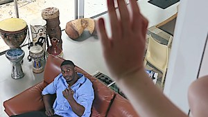 White girl tastes huge black penis