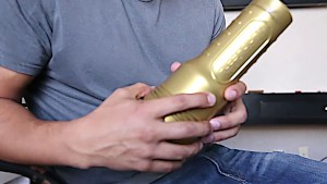 Horny stepsister fucks brother with a toy