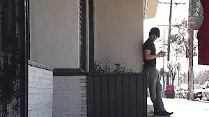 Jenni nearly choking on his cock