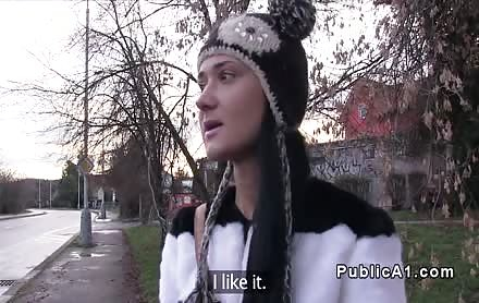 Picked up in public babe got doggy style bang