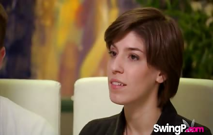 Swinger orgies turn on cute brunette