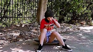 Petite randy Lucie's pussy gets filled with fat dong