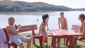 Lucky guy having a good time at the lake pt 2