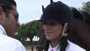 Jodi James rides a horse