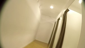 Fucking a hot ebony in a changing room