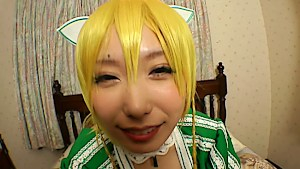 Leafa cosplay sex with Asian babe