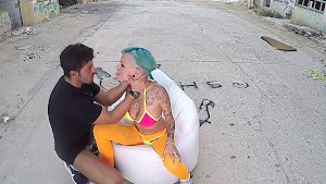 Punk girl fucked on the street