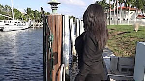 Real estate agent with big tits fucks client