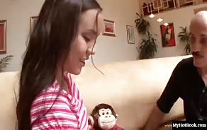 Amai Liu gets it very deep by a skinny and very horny old man