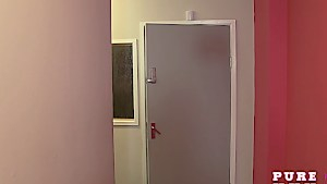 Stunning secretary seduces a lucky tech guy