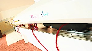 Beautiful woman tans her body before getting fucked