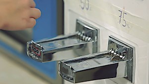 Small teen at the laundromat horny for a cock inside her