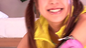 Japanese teen still in panties while getting fucked hard