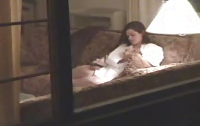 fuck tube Caught Big Tits Window Dildo