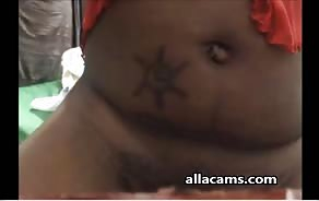 Ebony twat massaged into squirting