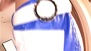 Asian in cosplay shows off her sexy body and gets jizzed on