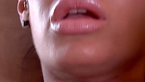 Angelina Valentine tastes the black piece with every whole